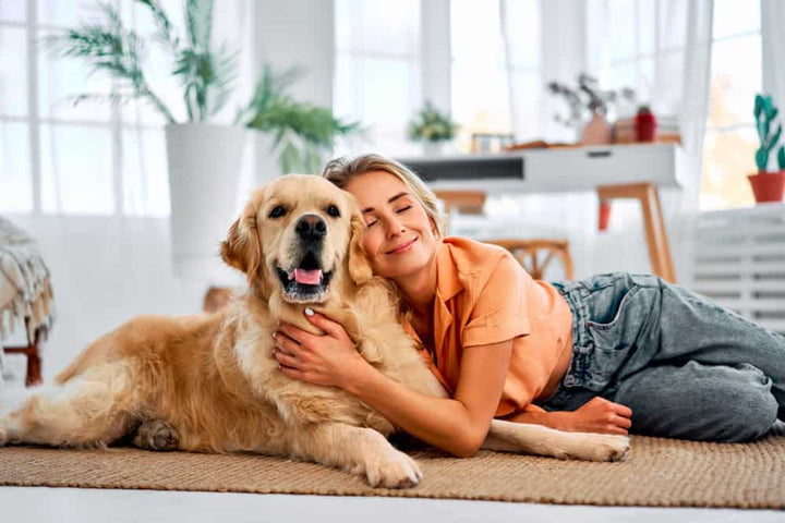 Happy female with dog