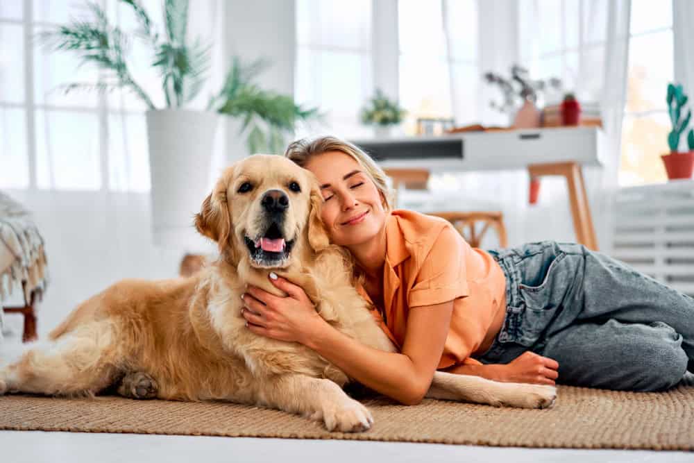 Happy female with dog